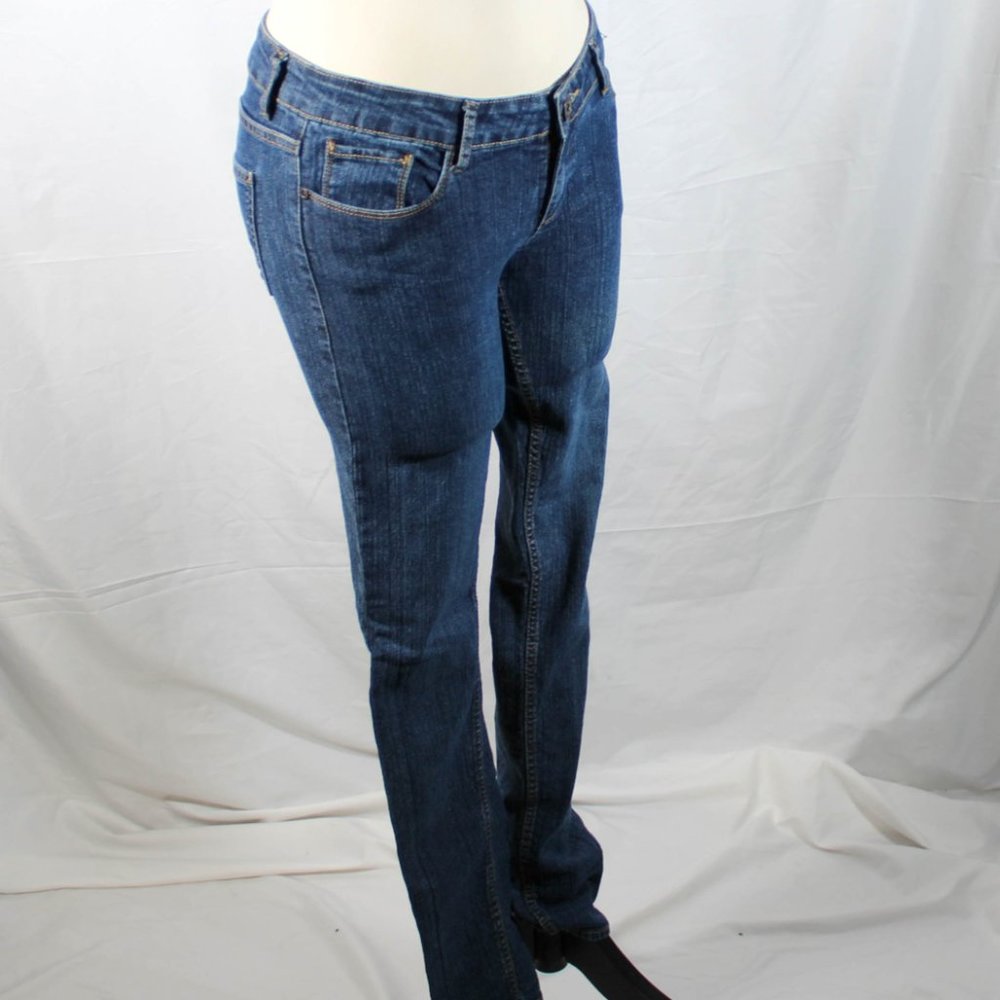 Classic Blue Denim Skinny Jeans Size 7 Juniors Y2K